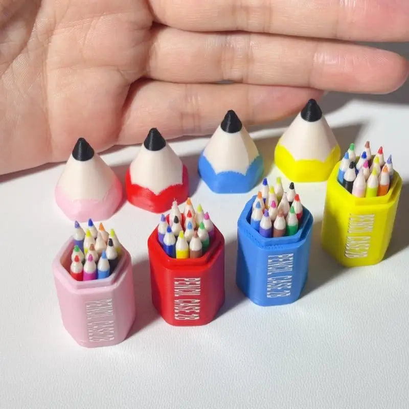 10/12Pcs Miniature School Supplies Toy Set for Kids Includes Colored Pens Mini Pencils Dollhouse School Accessory Props