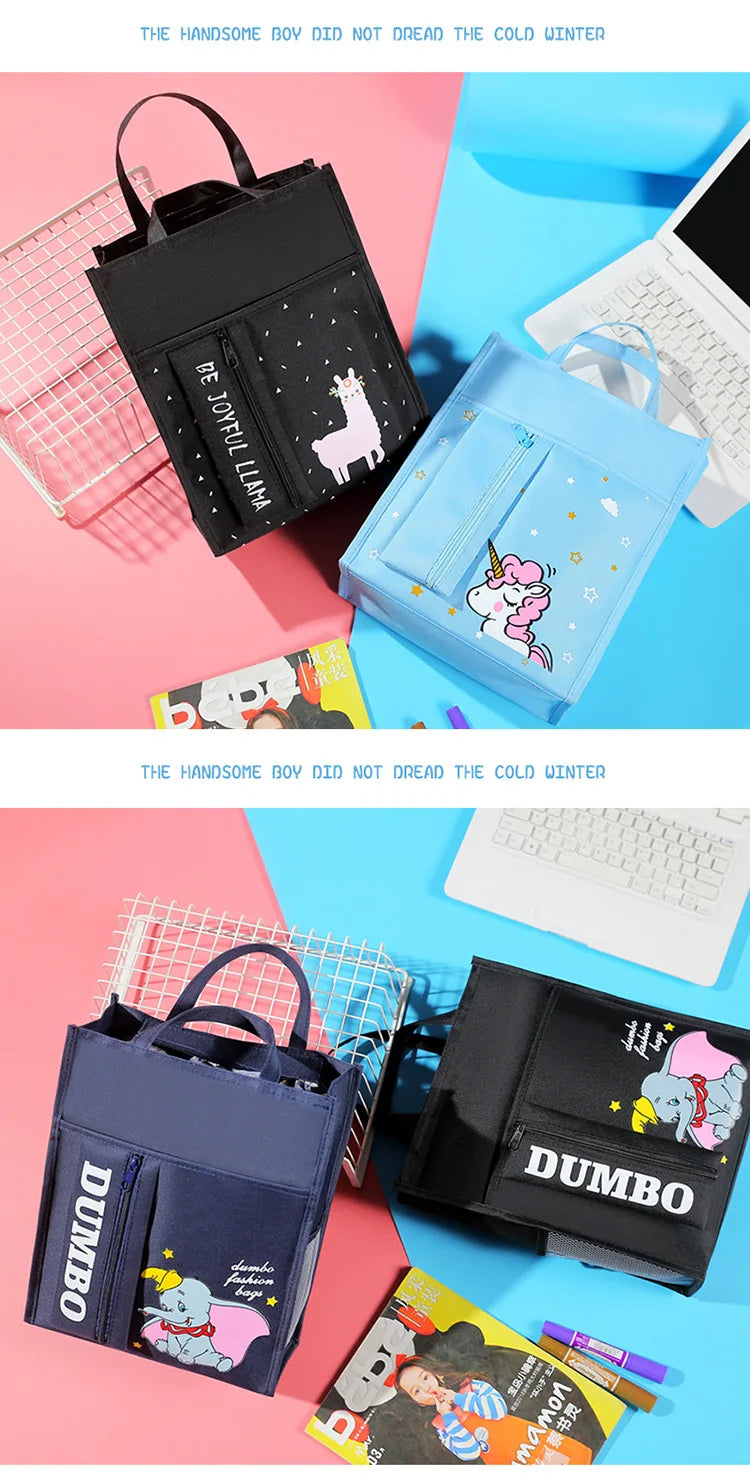 School supplies student tote bag children art bag document bag pink canvas tutoring bag school-bags-for-girls Tutorial Bags