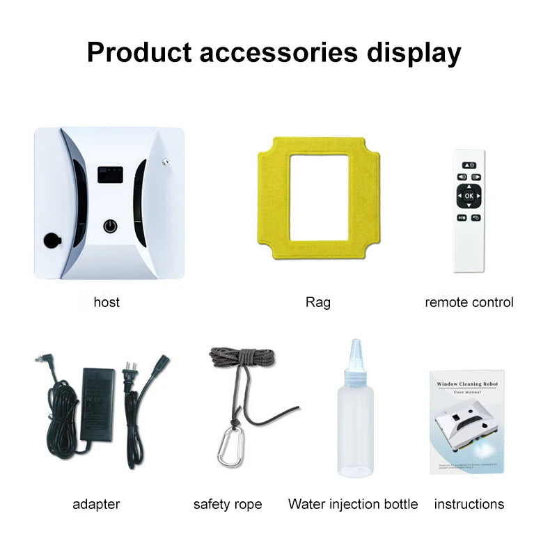 2024 New Intelligent Water Spray Window Cleaning Robot Home Fully Automatic Electric Remote Control Window Cleaning Tool