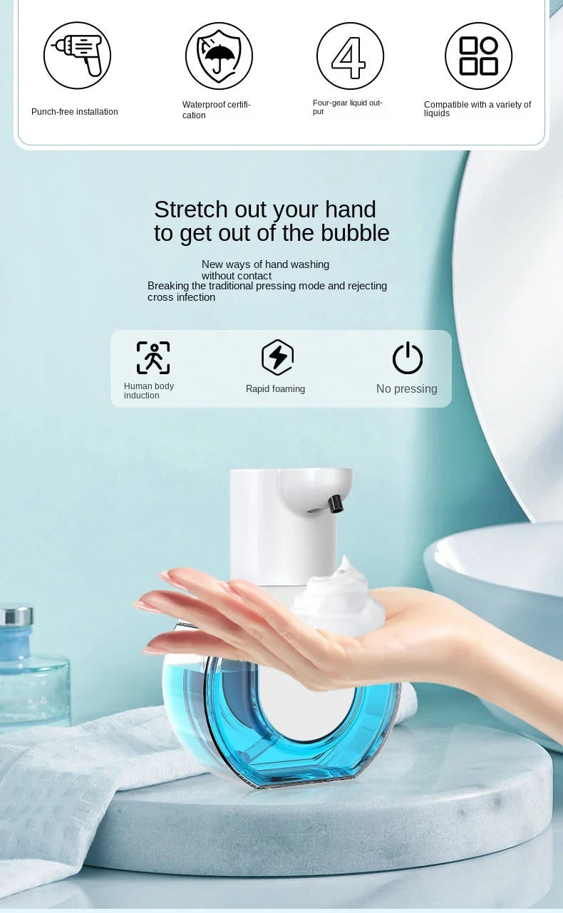 Smart Soap Dispenser 420ml Touchless Motion Sensor Washing Hand Device Wall-Mounted Liquid Soap Dispenser Liquid/Foam Model
