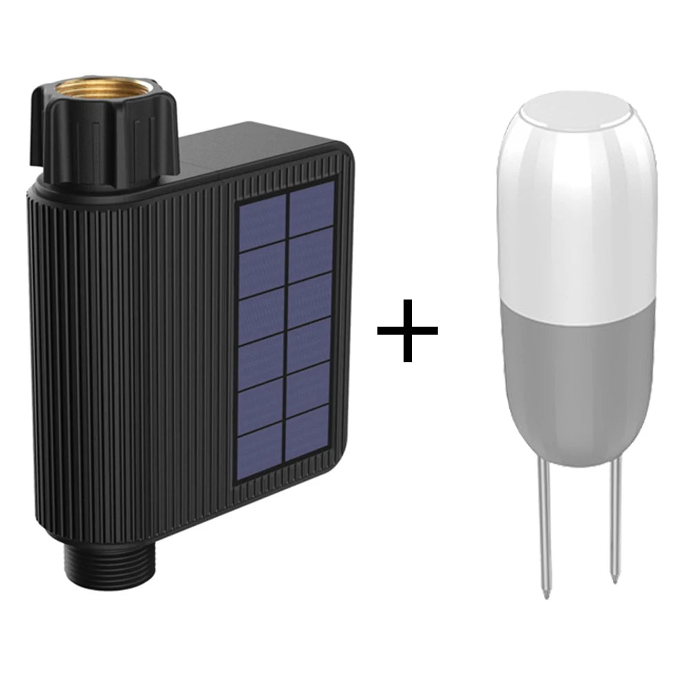 Tuya Smart Wifi Watering Timer Solar Energy Sprinkler Drip Irrigation System Built-in Water Flow Recorder Water Controller