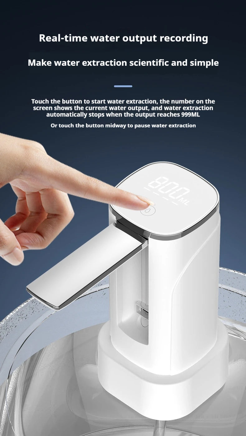 Intelligent Display Dual-use Foldable Automatic Water Pump Intelligent Quantitative Electric Water Dispenser for Bottled Water