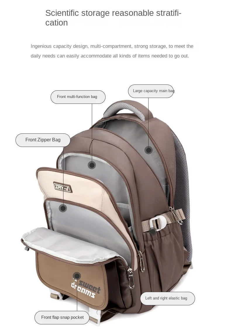 School Backpacks For Girls Large Capacity Middle School Backpack Lightweight Travel Bag School Bookbag College Student Backpack