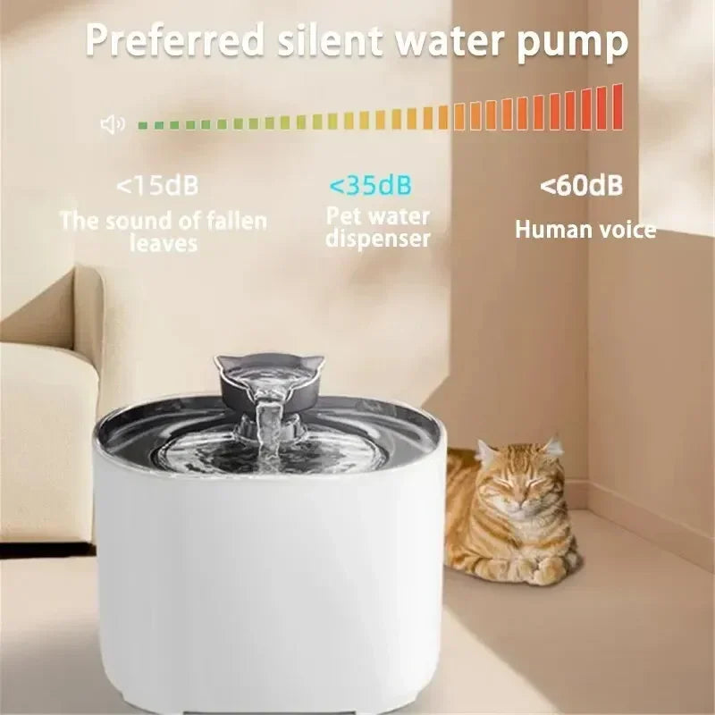 Cat Water Fountain Automatic Recirculating Filter Pet Drinking Dispenser USB Electric Pump Quiet Cat Ear Design