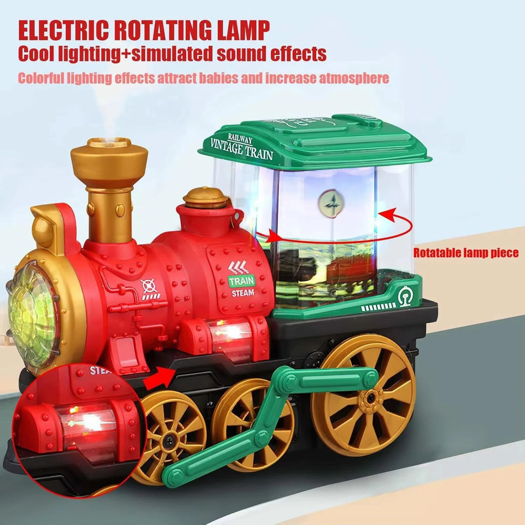 Train Toy for Toddlers 3-5, Trucks Locomotive Electric Steam Engine with Smoke, Light & Sound, Toddler Toy Trucks for Boys Gift