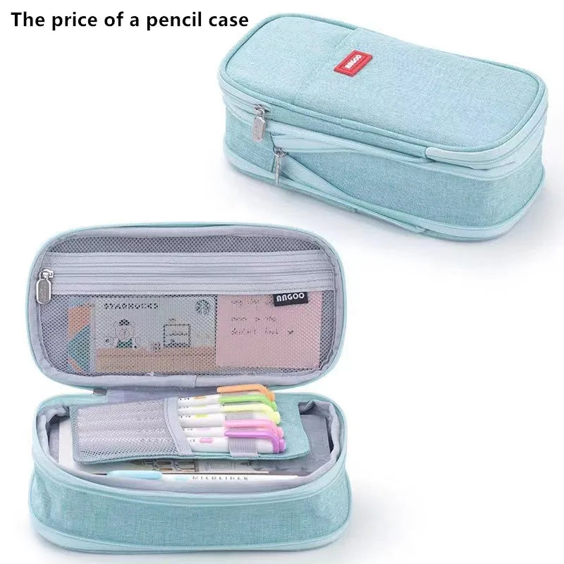 Large Capacity Pencil Case Stationery School Supplies Pencil Cases Pouch Office Desk Storage Bag Students Kids Pen Case Bags Box