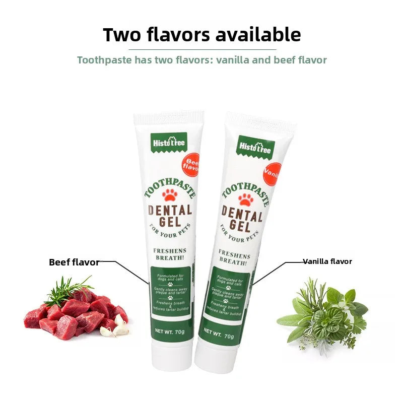 Pet Toothpaste for Dog Cats Beef Flavor Dental Care Gel Breath Freshening Safe Teeth Cleaning Professional Oral Hygiene Solution