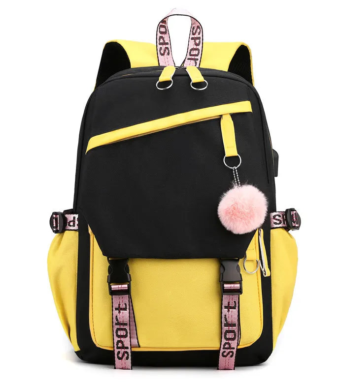 Fashion Girls' School Backpack Korean Styles Middle School Student Bags Black Casual Shoulder Bags for Teenager Boys Рюкзак