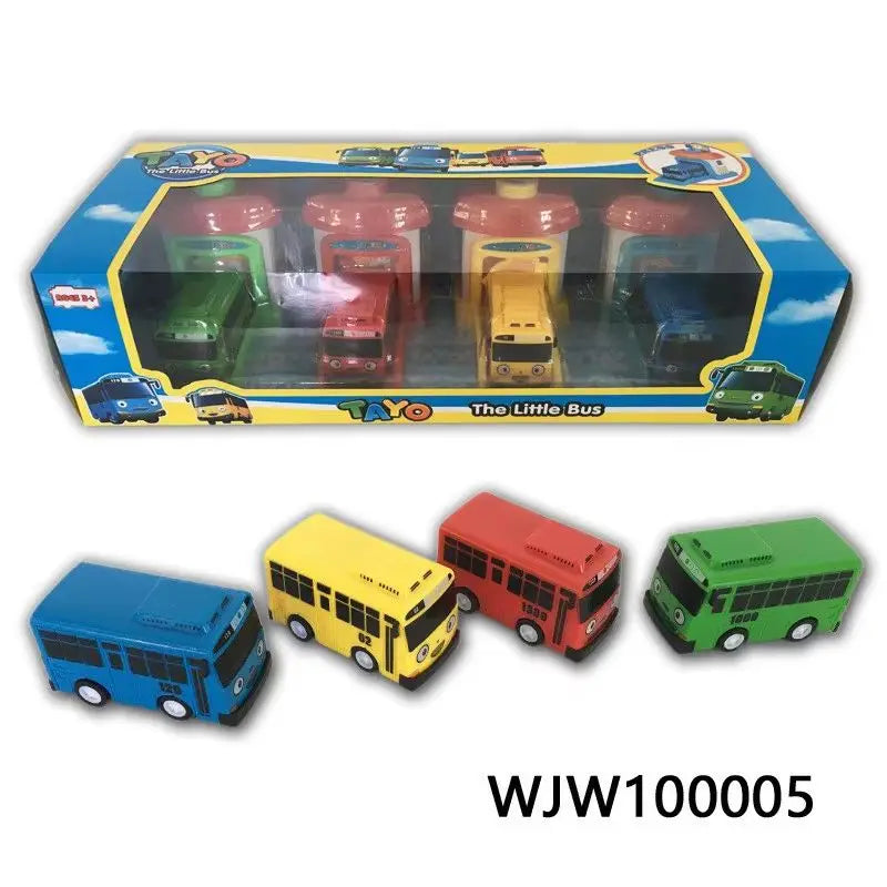 Korean Tayo The Little Bus Slingshot & Pull-Back Car Diy Track Toy Set Tayo Cartoon Car Toy Collection Car Model Christmas Gifts