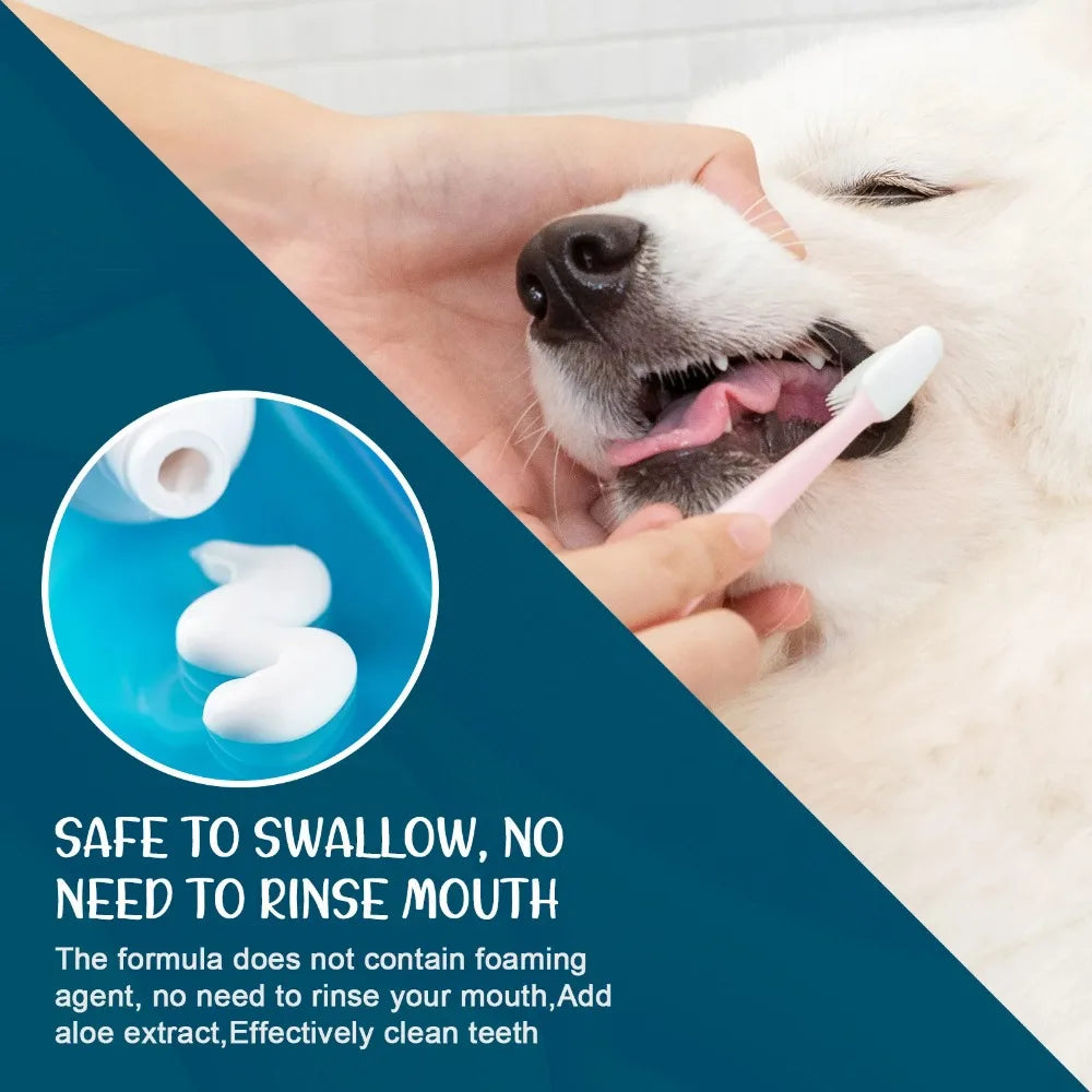 Pet Oral Care Toothpaste for Dogs and Cats Fresh Breath CleanTeeth Tartar Plaque Removal Edible Safe Dental Health Care Supplies