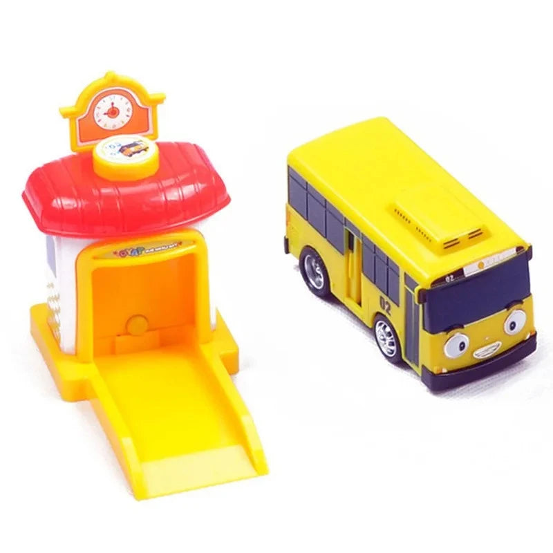 Korean Tayo The Little Bus Slingshot & Pull-Back Car Diy Track Toy Set Tayo Cartoon Car Toy Collection Car Model Christmas Gifts