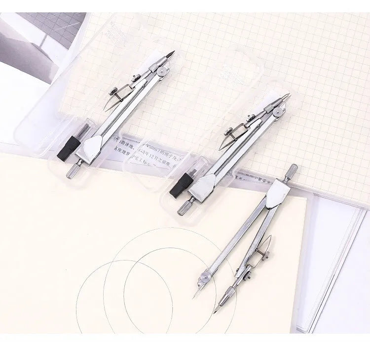 School Supplies for Student Stationery (Included Box) Classroom Stainless Steel Drawing Compass Math Geometry Tools for Circles