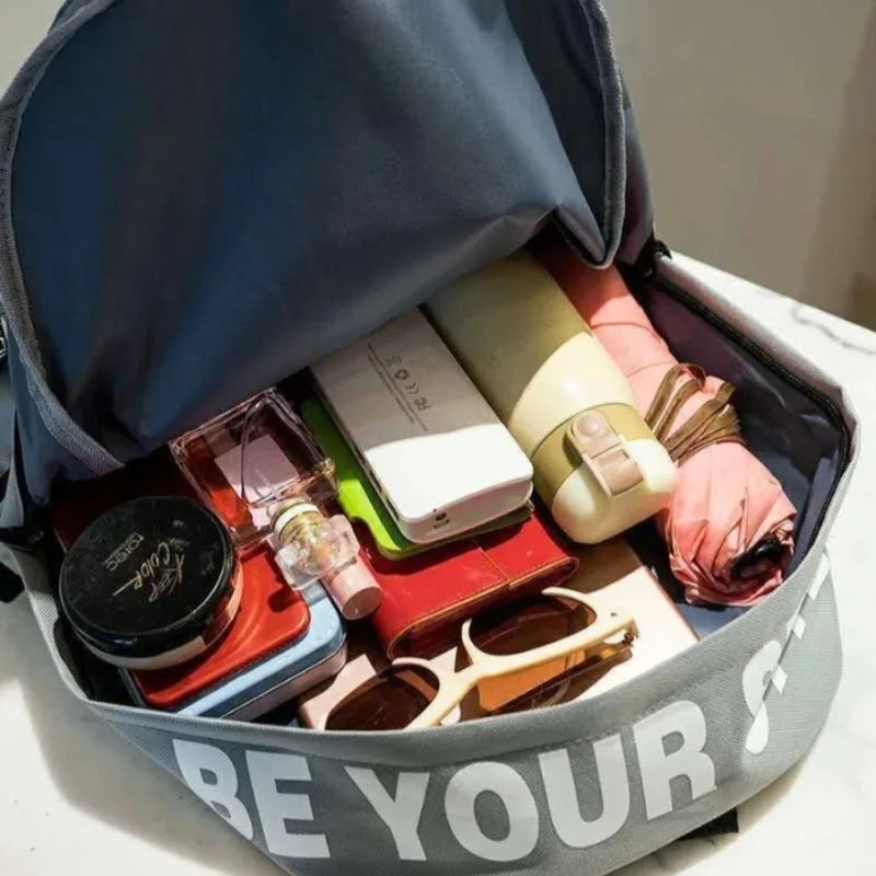 Fashion trend backpack backpack for men and women junior high school high school student bag large capacity korean version of th