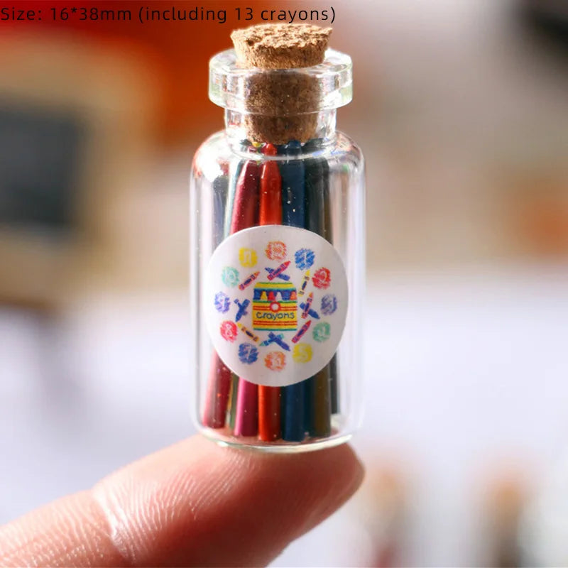 Mini Doll School Supplies Dollhouse Simulation Cutting Mat Ruler Schoolbag Books Pencil Pen Blackboard Holder Learning Props