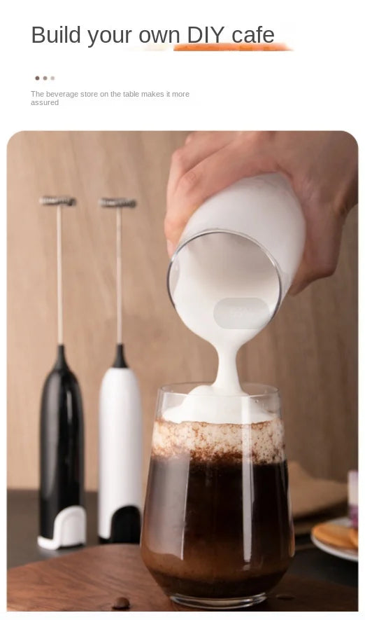 Electric Milk Frother Kitchen Drink Foamer Whisk Mixer Stirrer Coffee Cappuccino Creamer Whisk Frothy Blend Whisker Egg Beater