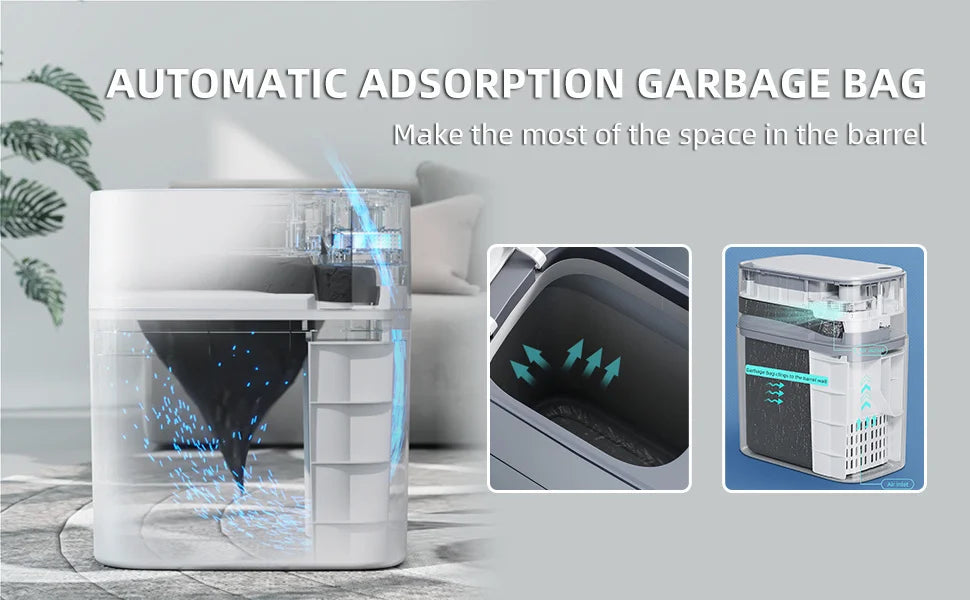 Smart Bathroom Electronic 15l Automatic Sensor  Without White Home basket for domestic toilets and bathrooms