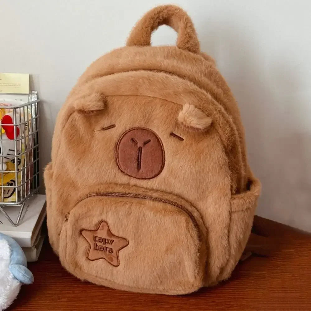 Large School backpack Kawaii Capybara Plush Versatile Cartoon Funny Capibala Crossbody Bags back to school anime