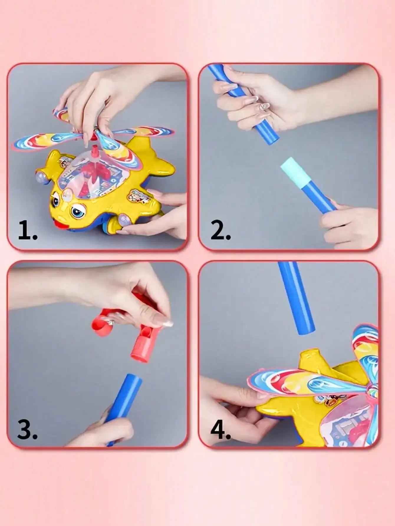 Cartoon Airplane Toy Trolley Educational Toy for Kids Toddler Children Children's Learning Walking Hand Push Aircraft Toy Push