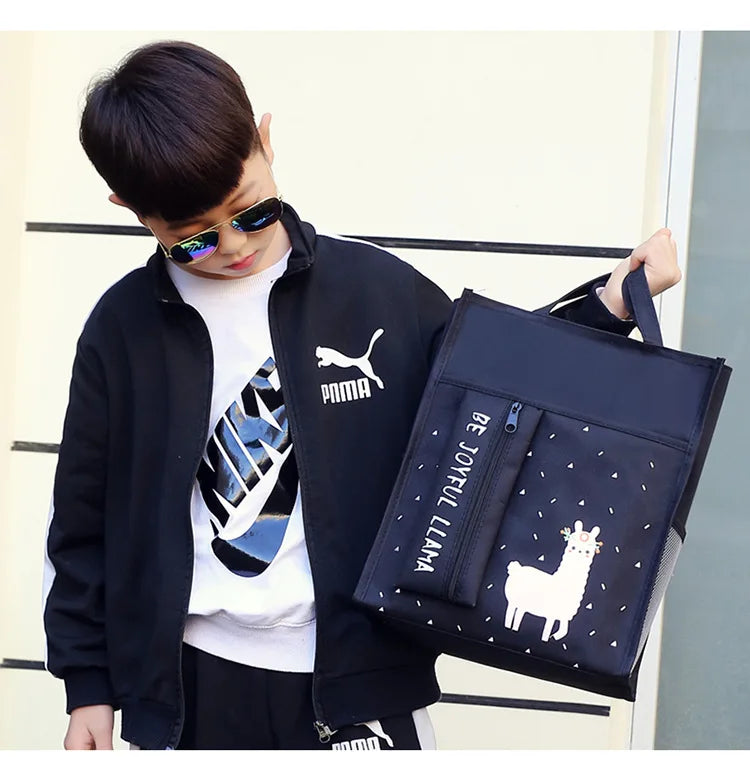 School supplies student tote bag children art bag document bag pink canvas tutoring bag school-bags-for-girls Tutorial Bags