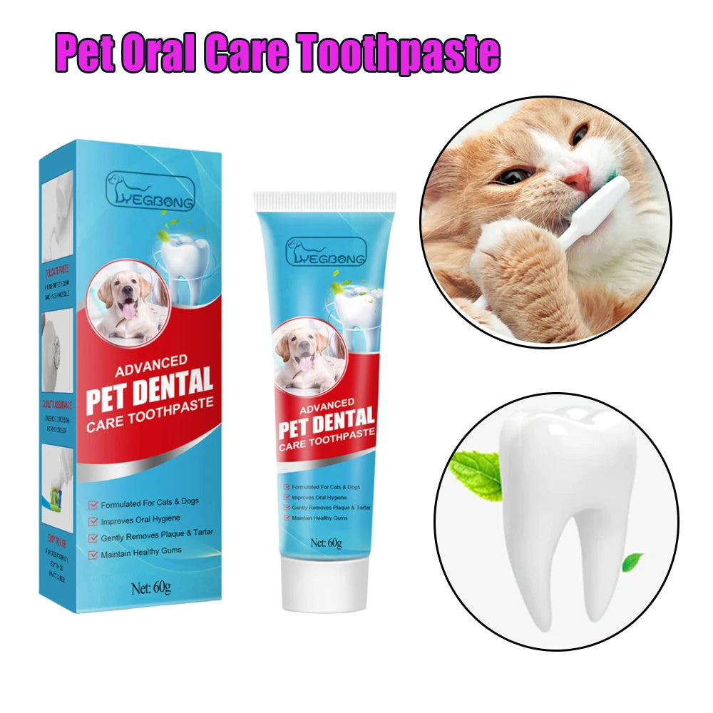 Pet Oral Care Toothpaste for Dogs and Cats Fresh Breath CleanTeeth Tartar Plaque Removal Edible Safe Dental Health Care Supplies