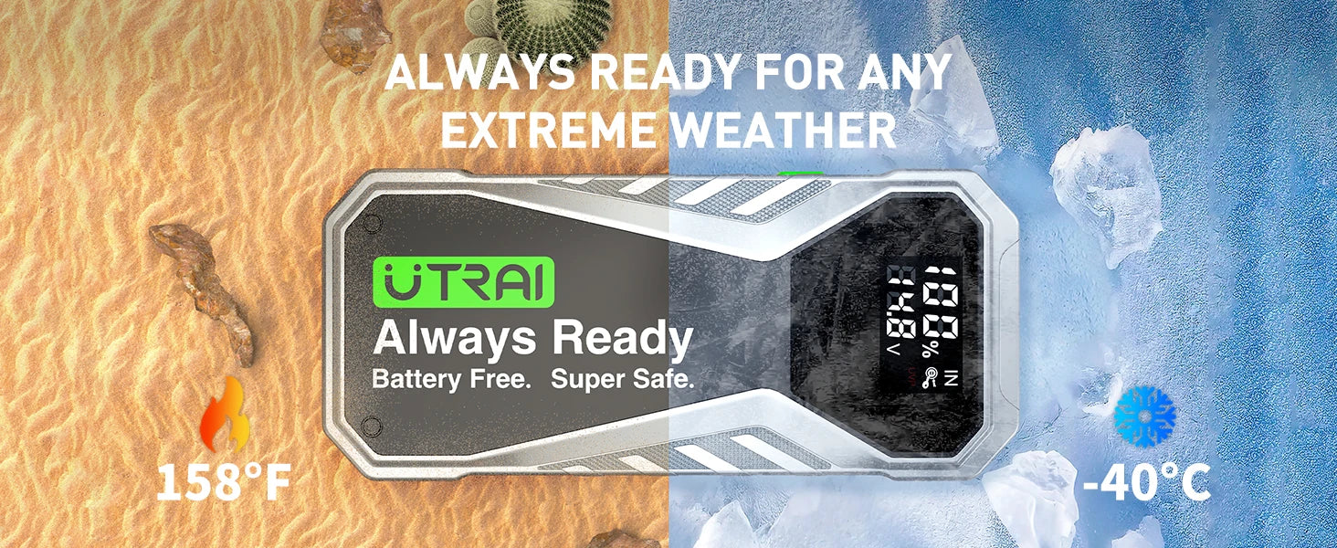 UTRAI Super Capacitor Car Jump Starter Super Safe Battery Less Quick Charge 1000A Portable For Emergency Booster Starting Device