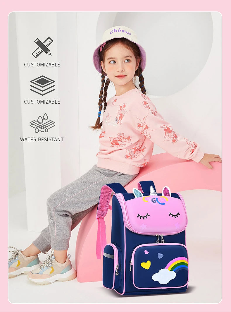 New elementary school students schoolbag shoulders backpack 6-12 years old one, two, three, four, five, six grades waterproof le