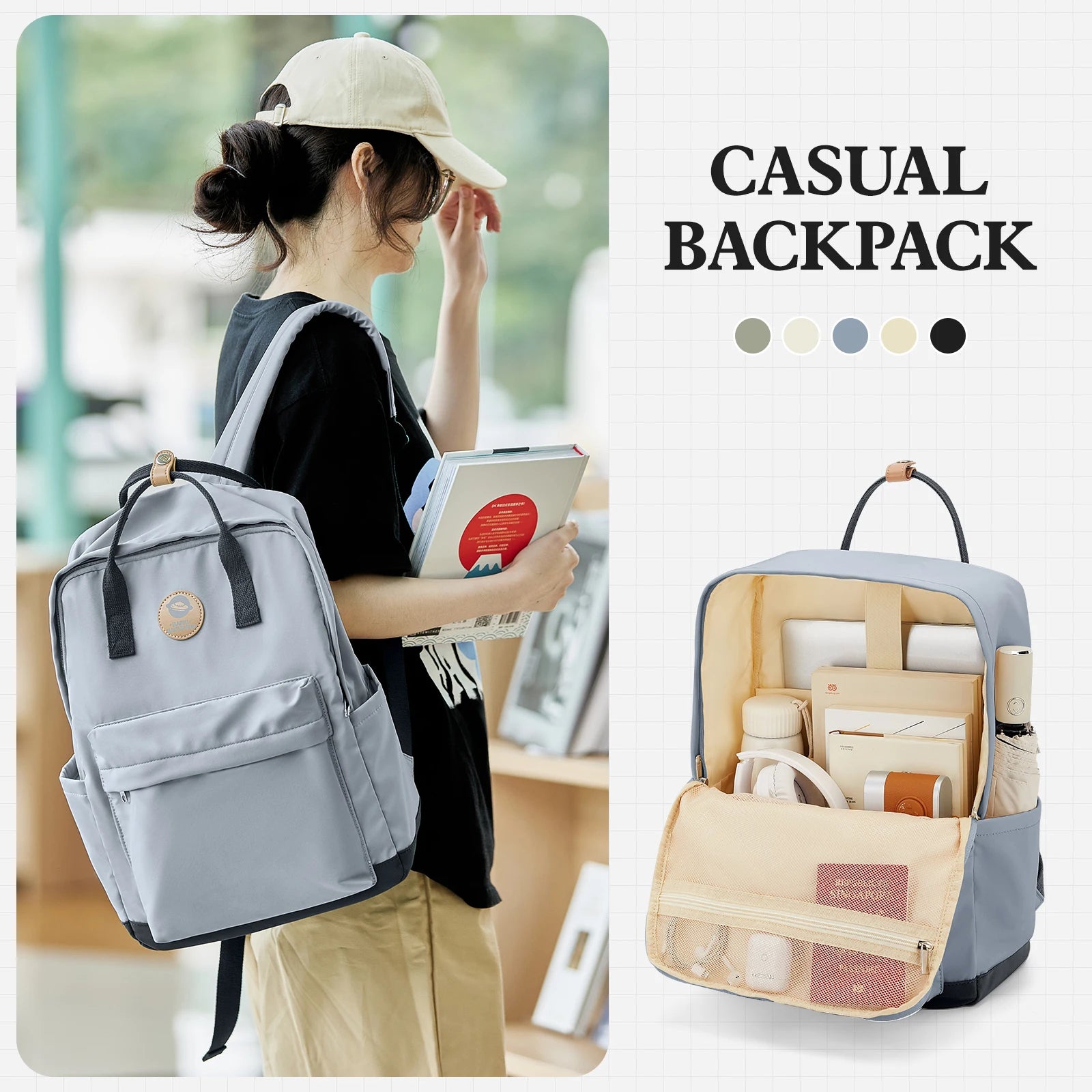 Back to School Youth School Backpack, Stylish Waterproof Casual School Bag, Basic Laptop Backpack For Women，University Backpacks