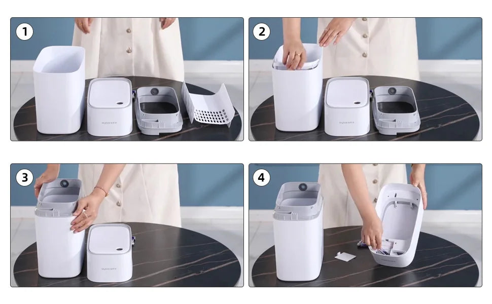 Smart Bathroom Electronic 15l Automatic Sensor  Without White Home basket for domestic toilets and bathrooms