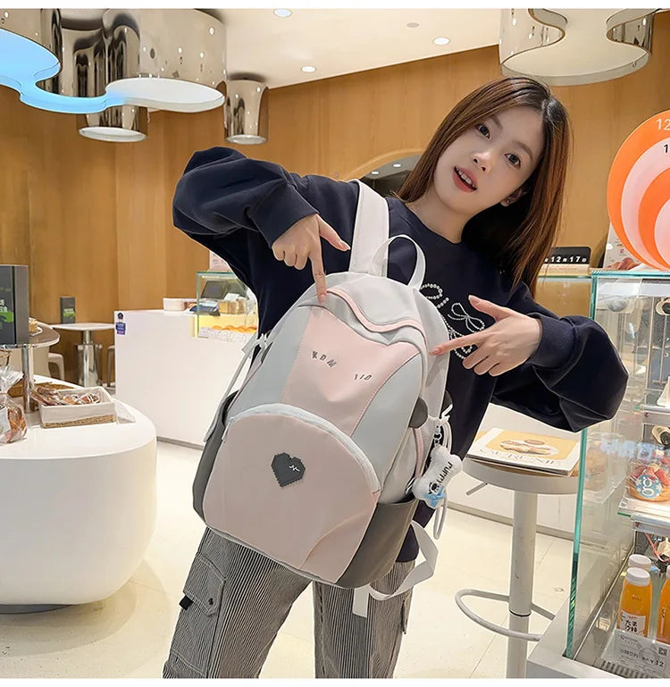 Student's Backpacks Korean Simple Versatile Fashionable Casual Cute Schoolbags High Quality Large Capacity Travel Backpacks