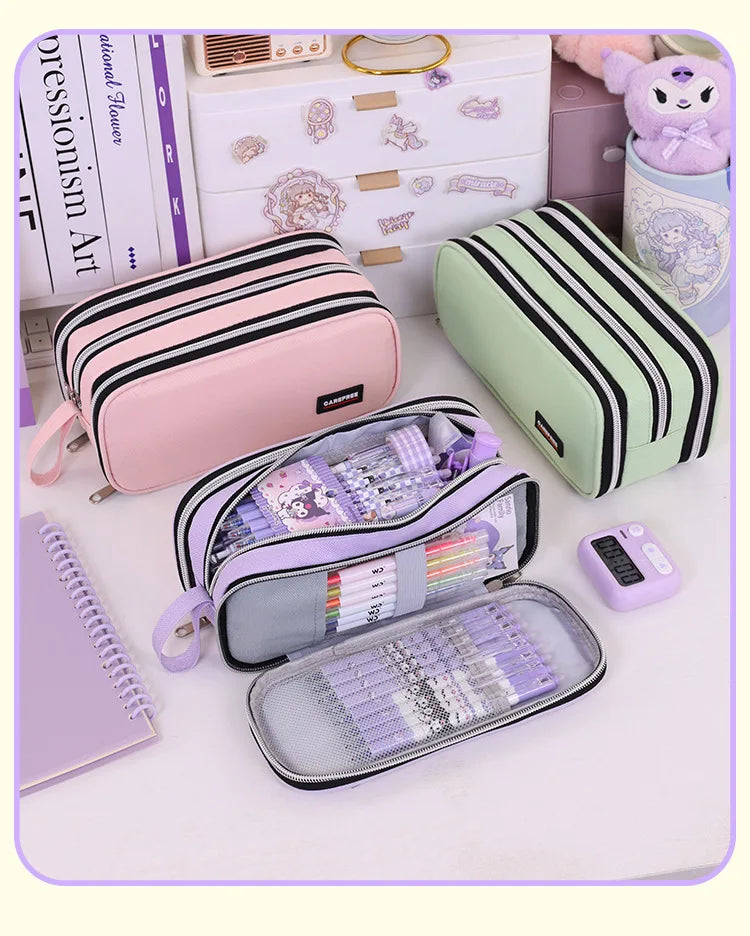 New School Supplies Back to School Essential Pencil Case, Large Capacity Stationery Organizer Student Stationery Box