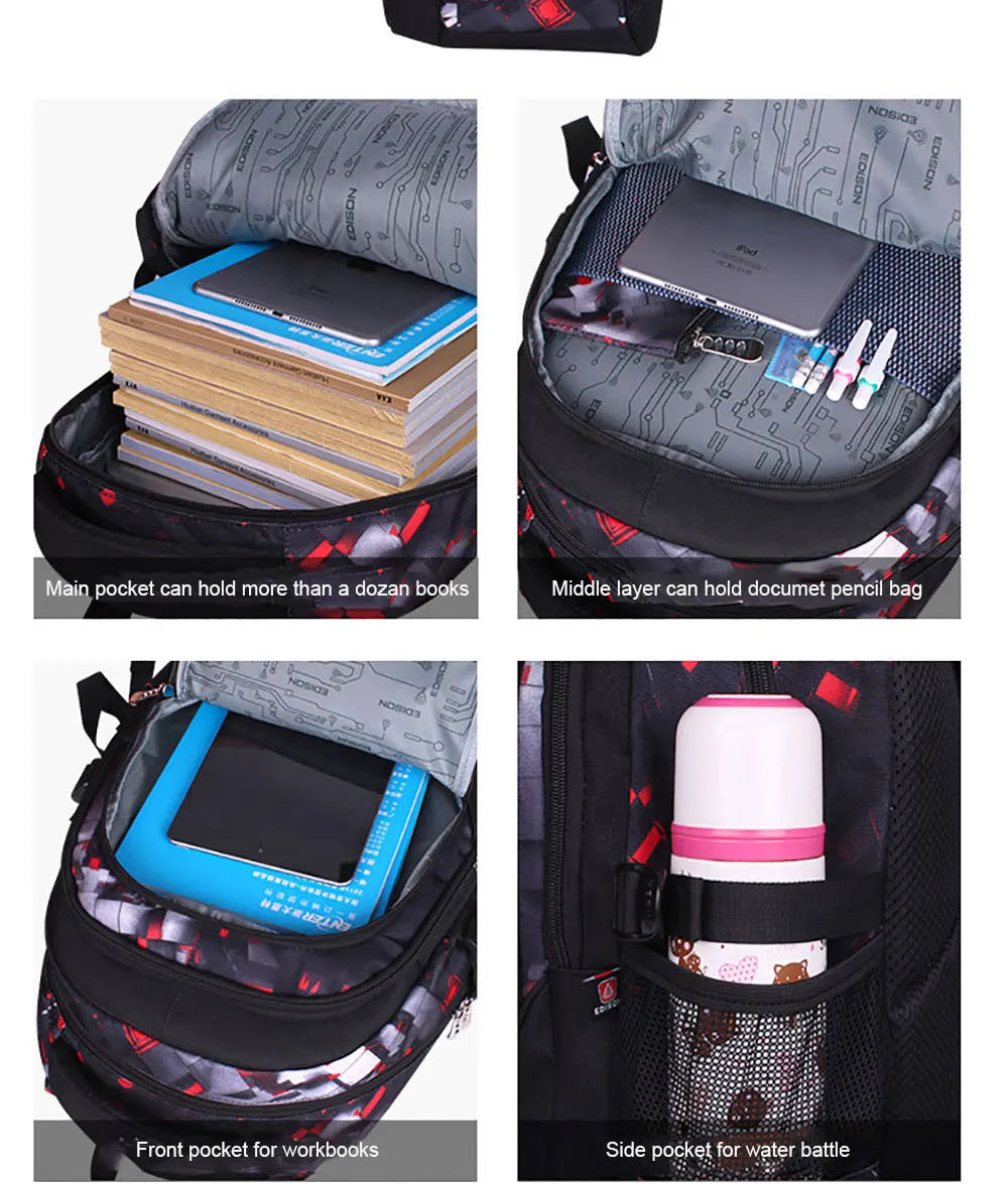 School backpack for children schoolbag cute anime backpack travel school bags for teenage boys mochila escolar infantil menino