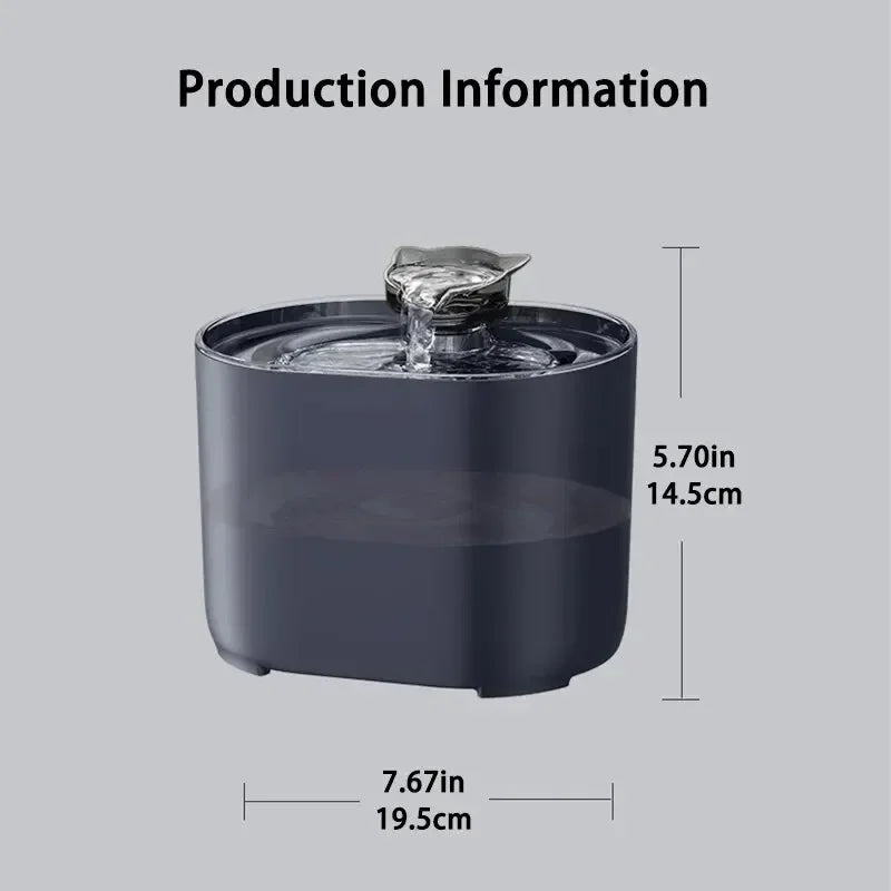Cat Water Fountain Automatic Recirculating Filter Pet Drinking Dispenser USB Electric Pump Quiet Cat Ear Design
