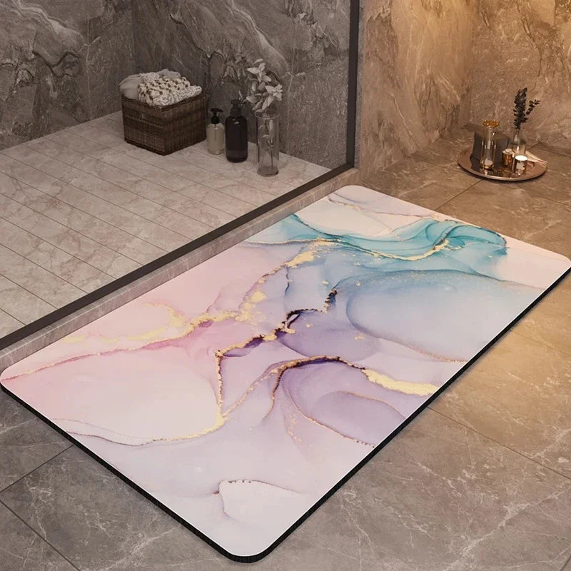Luxury Bathroom Mats Anti Slip Shower Bath Mat Super Absorbent Quick Dry Foot Floor Mat Toilet Rug Doormat Carpet Washable Decor