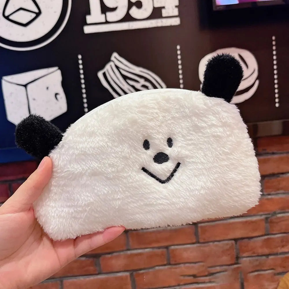 Plush Pencil Case Cartoon Sundries Storage Large Capacity Pencils Pouch Cute Dog Gift Cosmetic Bag School Students Supplies