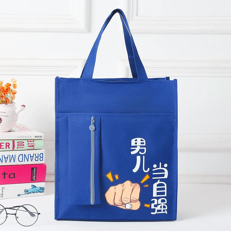 School supplies student tote bag children art bag document bag pink canvas tutoring bag school-bags-for-girls Tutorial Bags