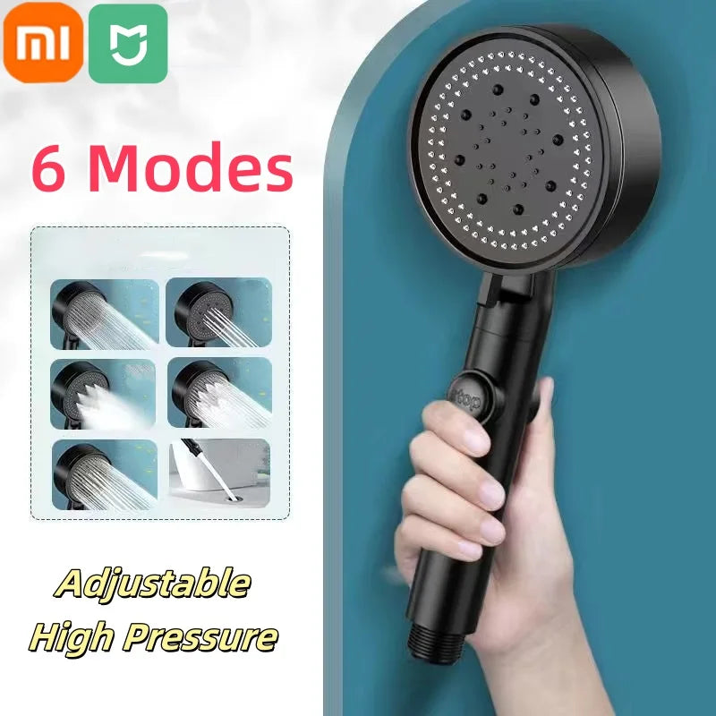 Xiaomi Shower Head 6 Modes Water Saving Adjustable High Pressure Showerhead Handheld Spray Hangable Bathroom Accessories