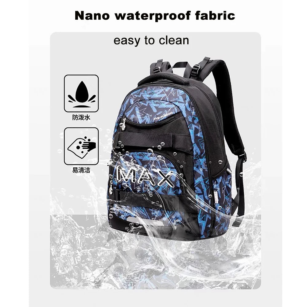 Student' Weight-reducing Backpack Large-capacity Water-removing Schoolbag Antibacterial Spine-protecting Backpack For Boys Girls