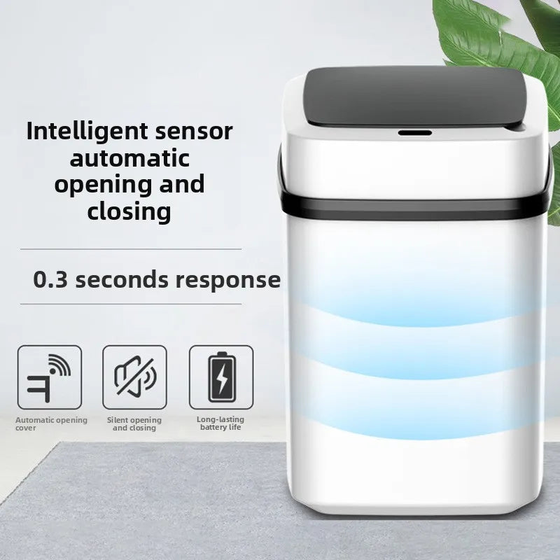 13L Smart Sensor Trash Can Fully Automatic Waterproof for Kitchen Living Room Household Bathroom Toilet