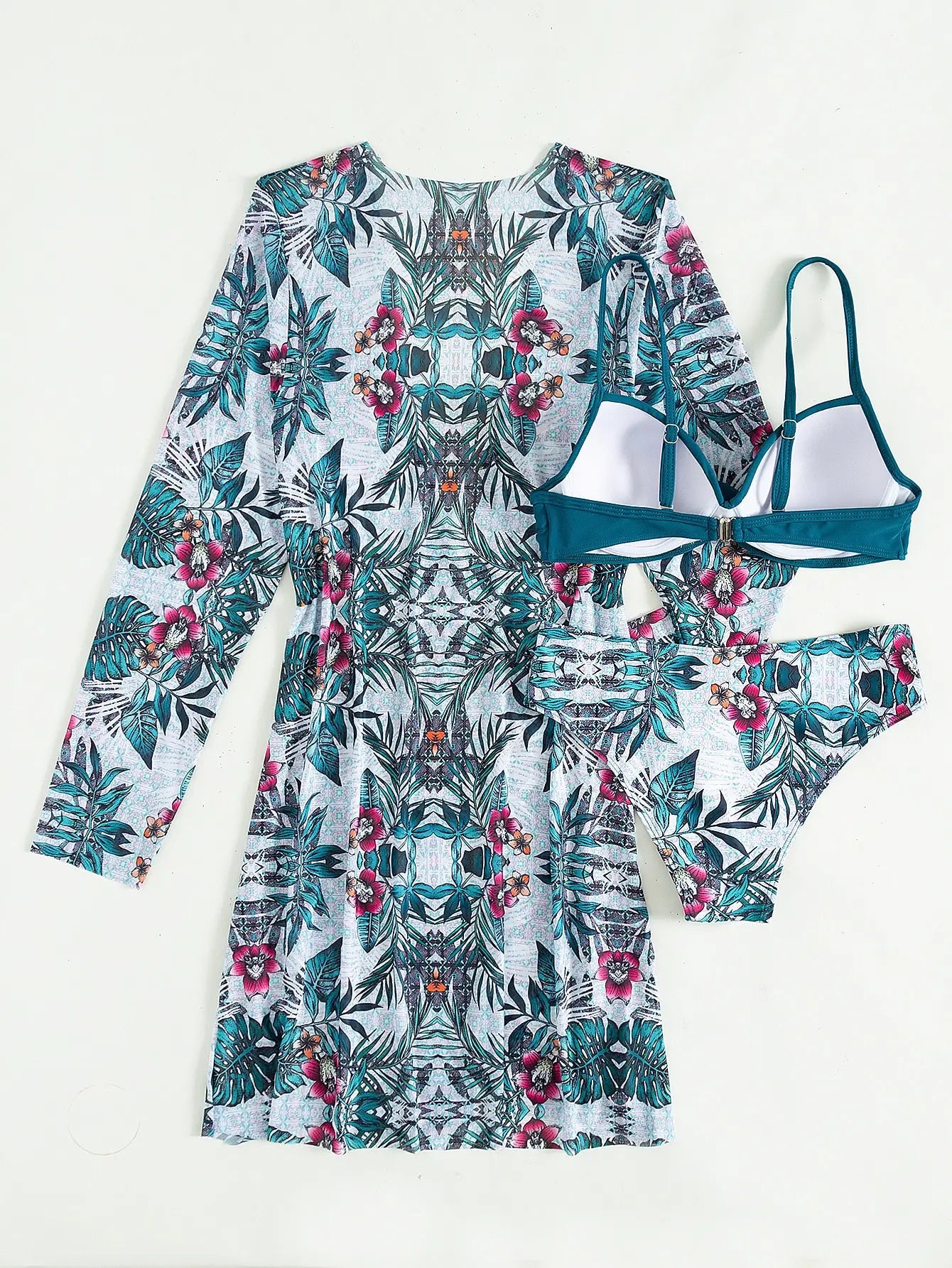 Cikini-Three-Piece Bikini Set for Women, Split Swimsuit, Swimwear, Summer Outfit, New, 2022