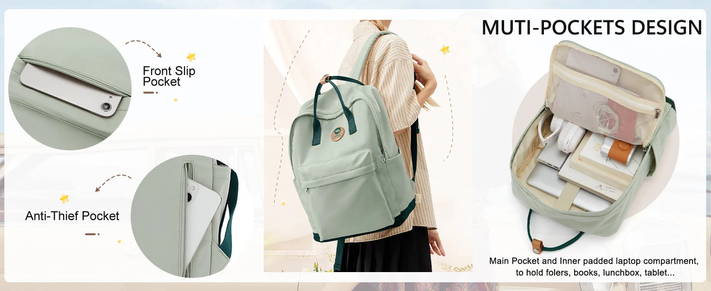 Back to School Youth School Backpack, Stylish Waterproof Casual School Bag, Basic Laptop Backpack For Women，University Backpacks