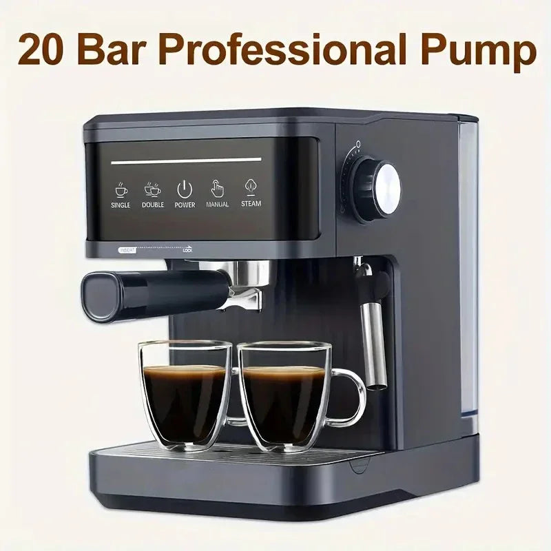Electric Espresso Maker Professional Italian Espresso Coffee Maker Semi Italian Cappuccino Milk Frother Coffee Machines 20Bar