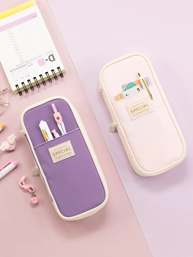 Large Capacity Pencil Case Stationery School Supplies Pencil Cases Pouch Office Desk Storage Bag Students Kids Pen Case Bags Box