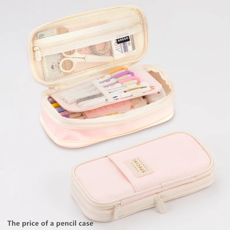 Large Capacity Pencil Case Stationery School Supplies Pencil Cases Pouch Office Desk Storage Bag Students Kids Pen Case Bags Box