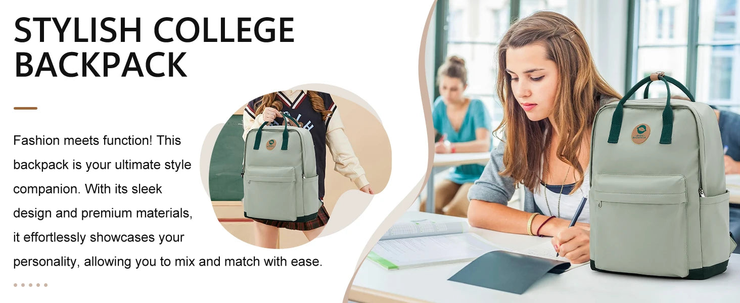 Back to School Youth School Backpack, Stylish Waterproof Casual School Bag, Basic Laptop Backpack For Women，University Backpacks