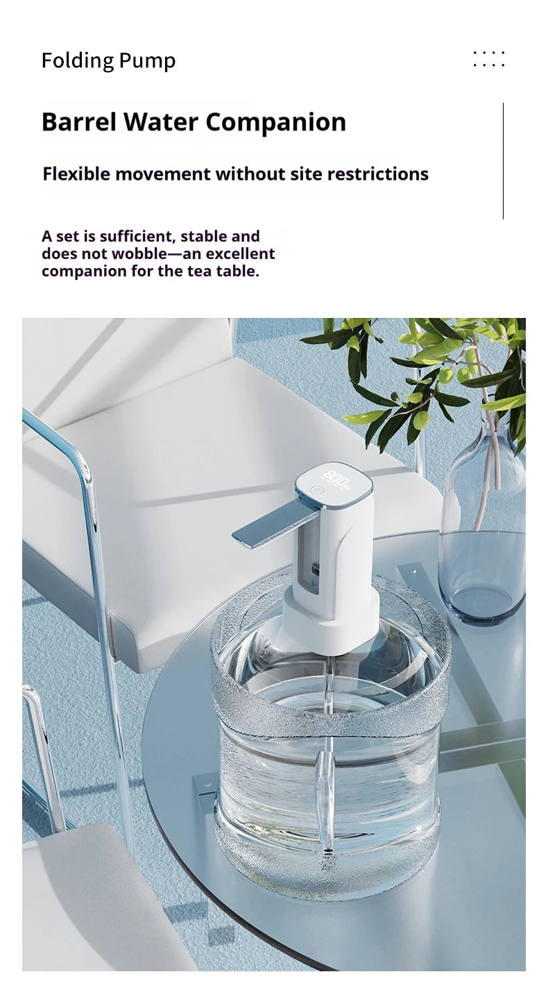 Intelligent Display Dual-use Foldable Automatic Water Pump Intelligent Quantitative Electric Water Dispenser for Bottled Water