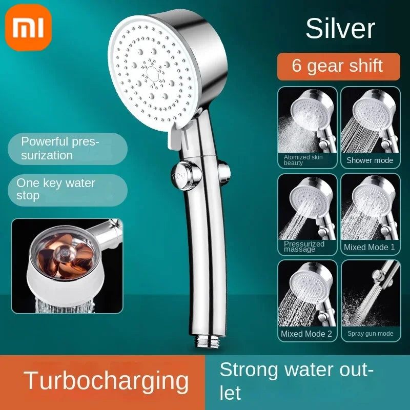 Xiaomi Shower Head 6 Modes Water Saving Adjustable High Pressure Showerhead Handheld Spray Hangable Bathroom Accessories