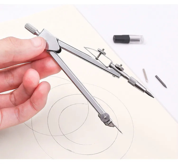 School Supplies for Student Stationery (Included Box) Classroom Stainless Steel Drawing Compass Math Geometry Tools for Circles