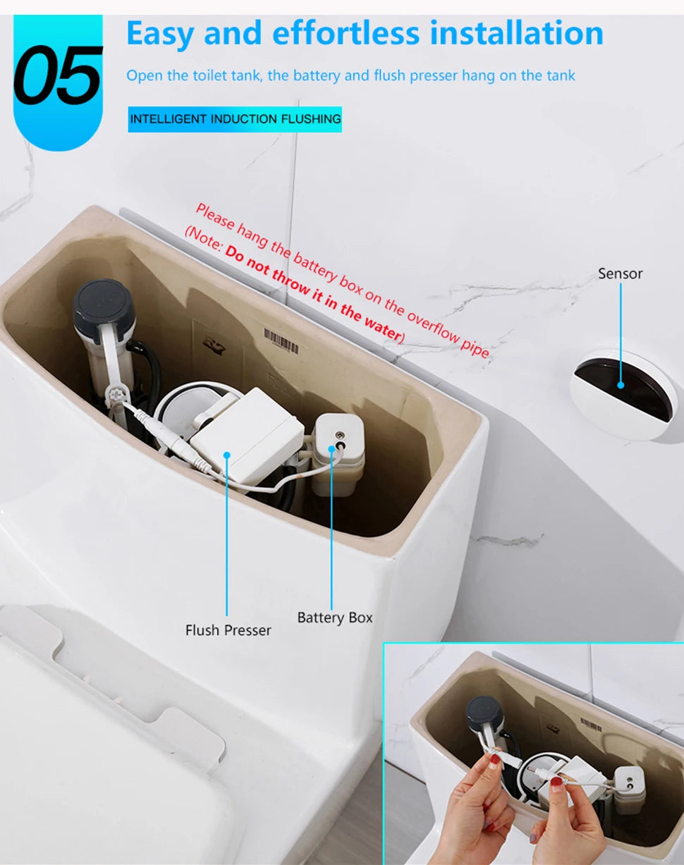 Bathroom Accessories Infrared Smart Wireless Flush Valve Household Defecation Sensor Flusher Toilet Automatic Flushing Sensor