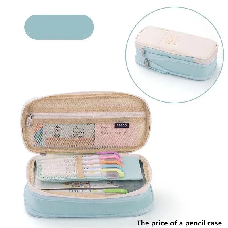 Large Capacity Pencil Case Stationery School Supplies Pencil Cases Pouch Office Desk Storage Bag Students Kids Pen Case Bags Box