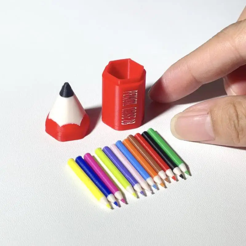 10/12Pcs Miniature School Supplies Toy Set for Kids Includes Colored Pens Mini Pencils Dollhouse School Accessory Props